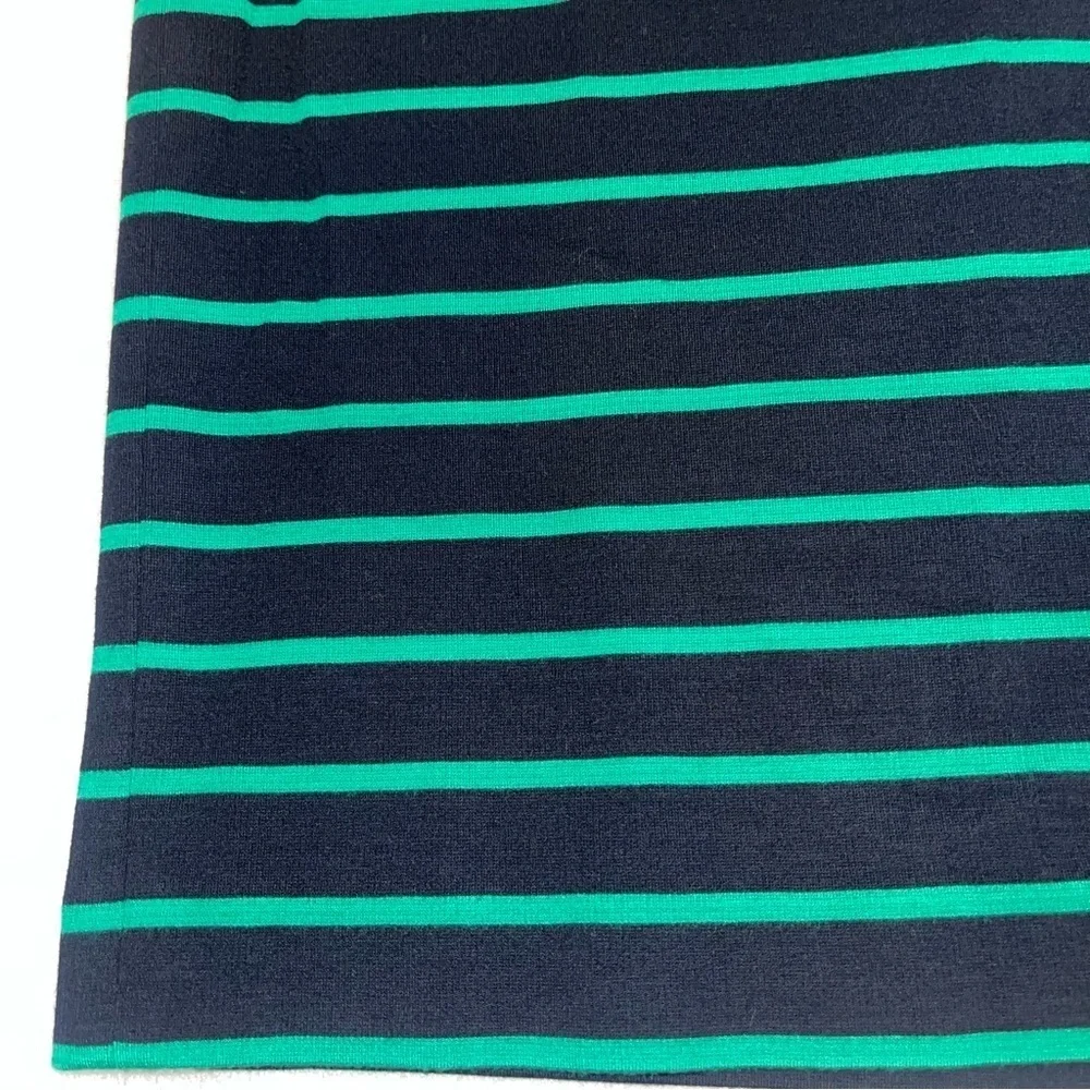 NWT Banana Republic Navy Blue & Green Knit Horizontal Striped Skirt, Size 14